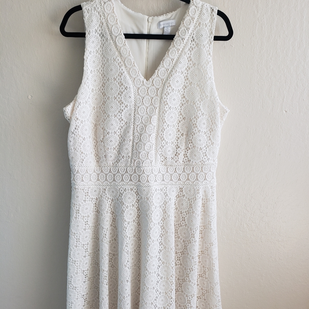 Charter Club cream eyelet dress